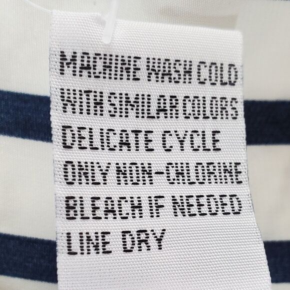 🔺️Ali & Kris Blue & White Striped Open Front Lightweight Blazer Small - Picture 7 of 8